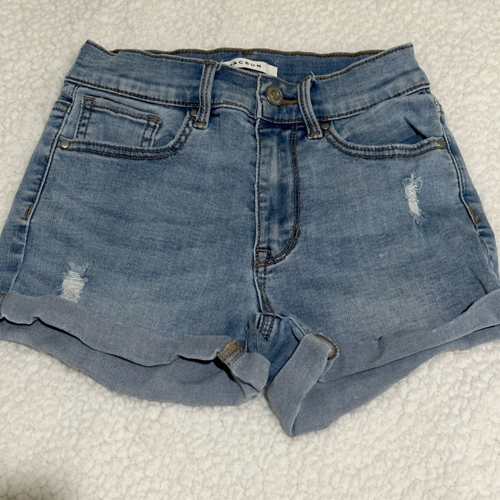 2 pairs Pac Sun Shortie pants Blue & black